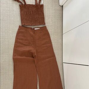 Faithfull the Brand Brown Wide Leg Pants & Jumpsuits